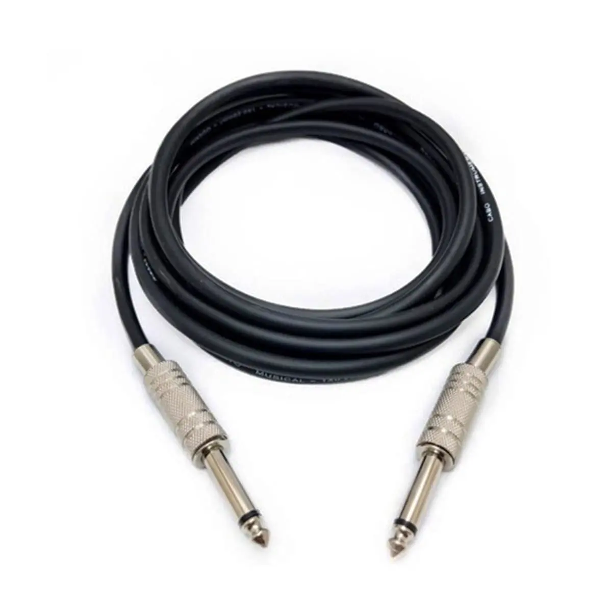 Cabo Para Microfone Guitarra Violão Flexível P10 Stereo Para P10 Stereo Resistente a Dobras 5 Metros Mono Linha PREMIUM ONYK - 1