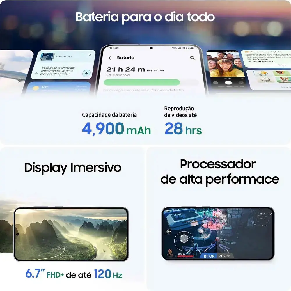 Celular Samsung Galaxy S25 Fe 5g, 256gb, 8gb Ram, Câmera Tripla De 50+12+8, Tela Grande De 6.7 Azul Marinho thumbnail 5