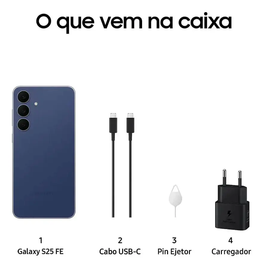 Celular Samsung Galaxy S25 Fe 5g, 256gb, 8gb Ram, Câmera Tripla De 50+12+8, Tela Grande De 6.7 Azul Marinho thumbnail 9