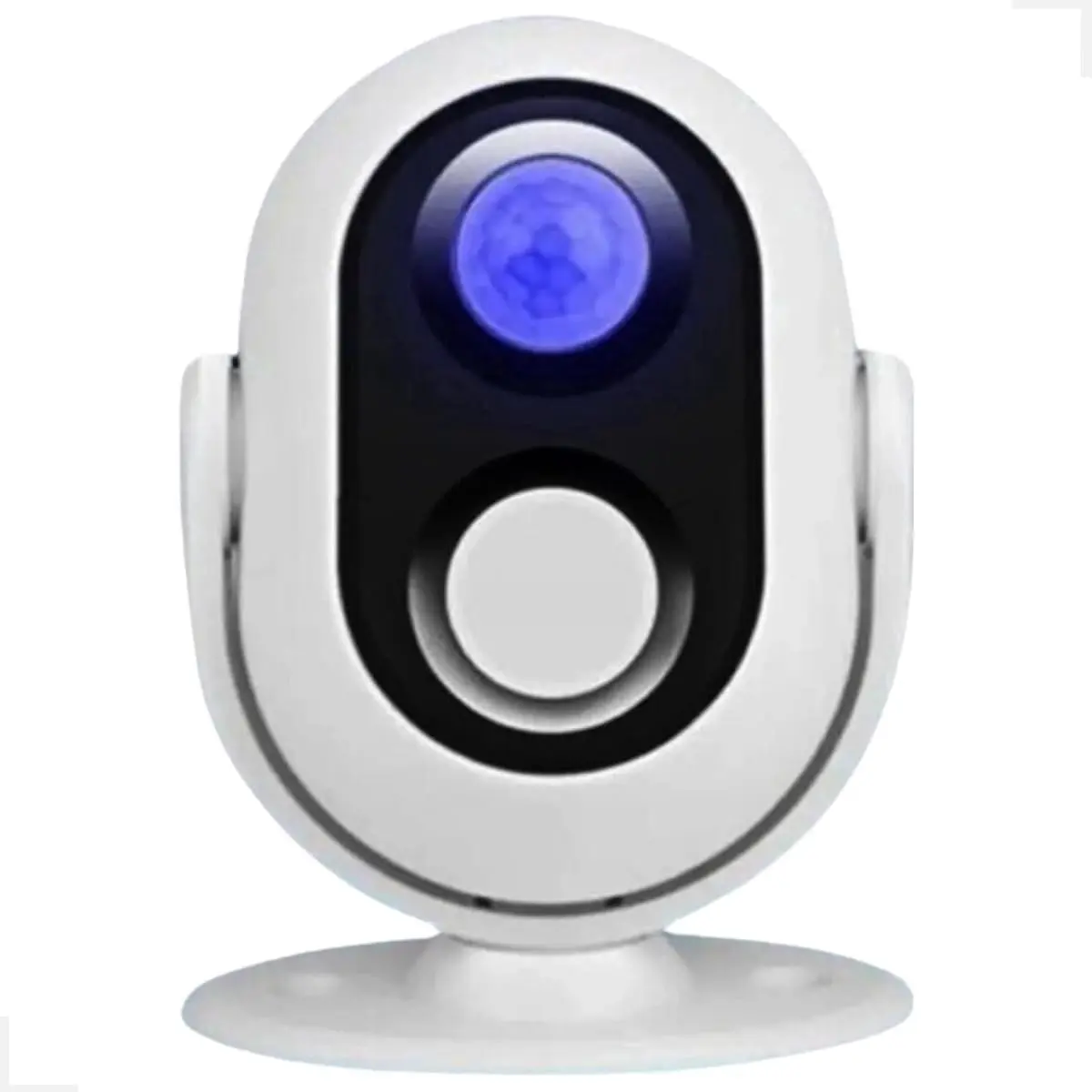 Sensor de Presença 3 em 1 Premium, Detector de Movimento Infravermelho 360° | Alarme Sonoro com Voz em 8 Idiomas, Campainha de Segurança, Para Loja e Residência