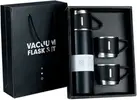 Garrafa Térmica Inox 500ml com 3 Xícaras Preta - 1