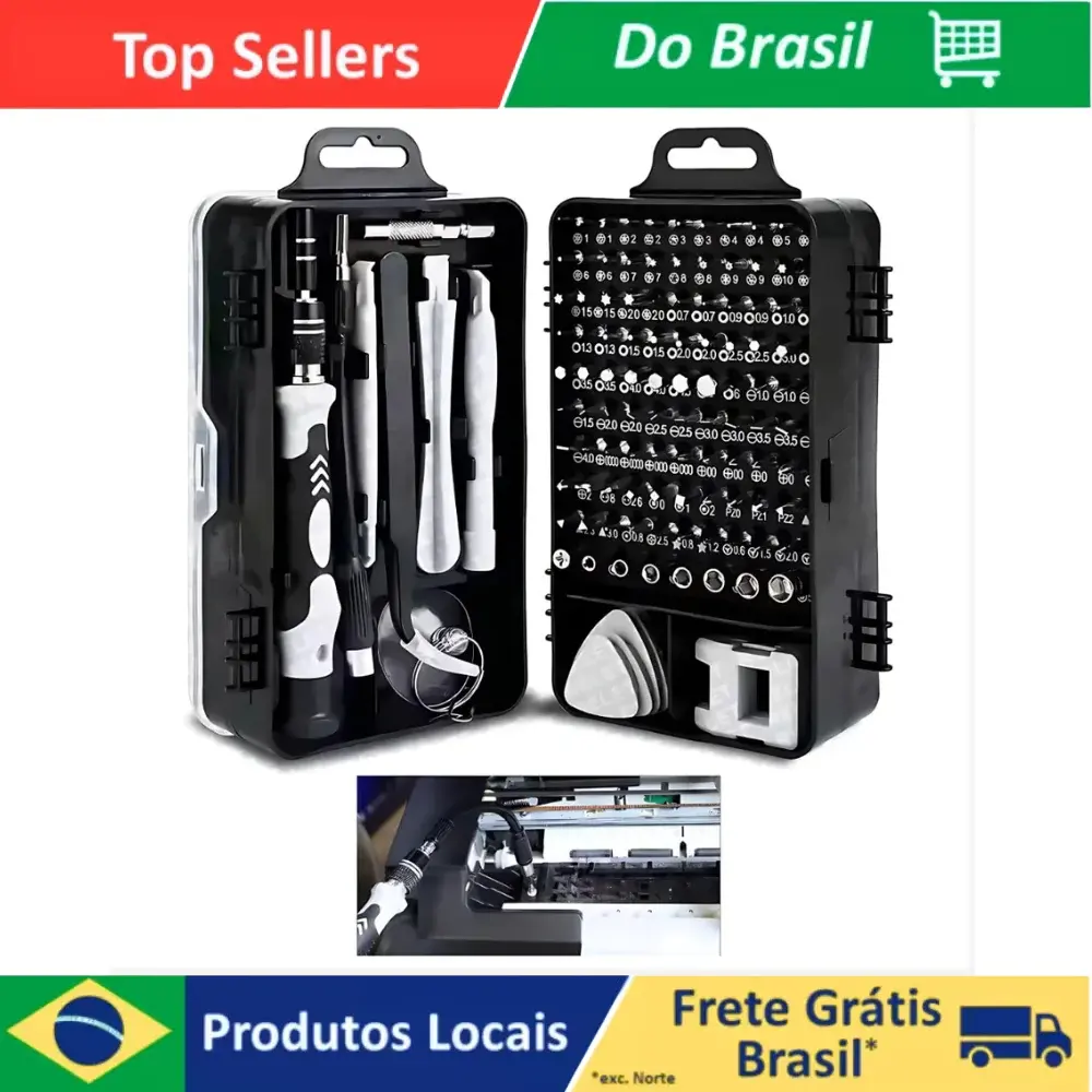 Conjunto de Ferramentas Mecânicas para Manutenção de Celulares, 115 Peças, Chave de Fenda de Precisão