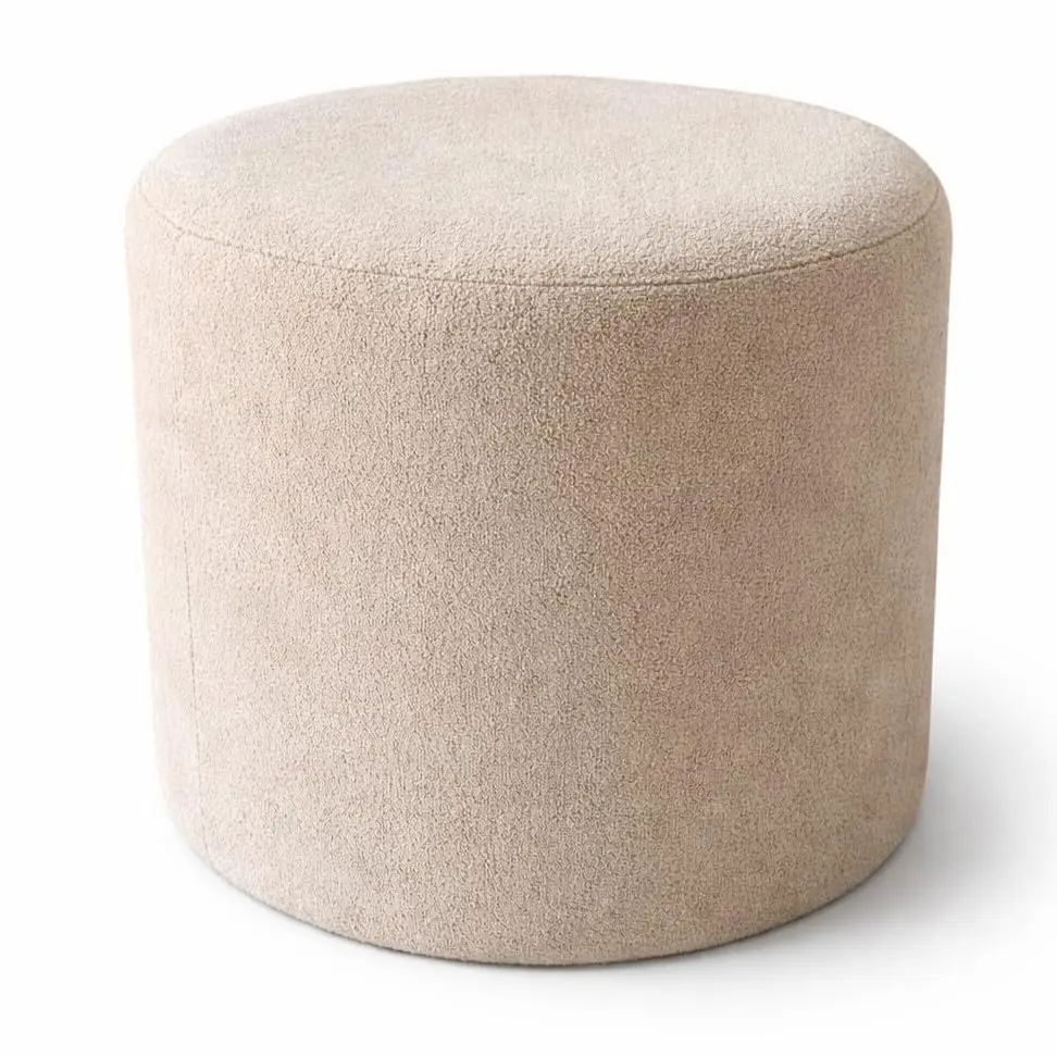 Puff Redondo, Bege Boucle | - 1