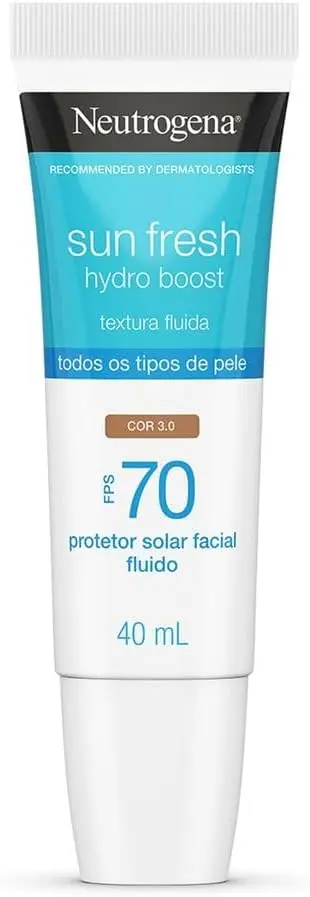 Protetor Solar Facial Neutrogena Hydro Boost, Cor 3.0, FPS 70, 40ml