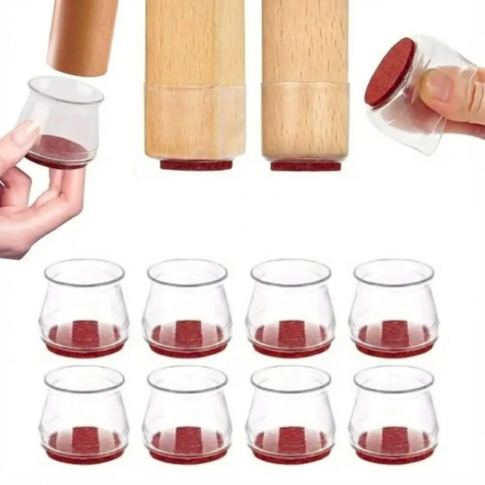 Kit Protetor de Pé de Móveis em Silicone, Antiderrapante, Protege Piso e Evita Arranhões - Proteção para Pé de Cadeiras, Mesas, Sofás, Camas e Guarda-Roupas, Pés Redondos e Quadrados - UpShop (8)