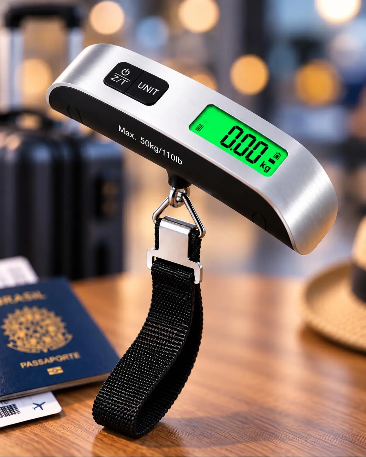 Balança Digital Portátil 50kg para Bagagem e Mala, Balança de Mão para Viagem com Visor LCD, Função Tara e Alta Precisão, Pesa Mala, Mochila e Sacola - 1