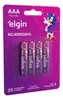Pilha Recarregável Aaa Palito 900mah Elgin Blister C/4 Unid - 1