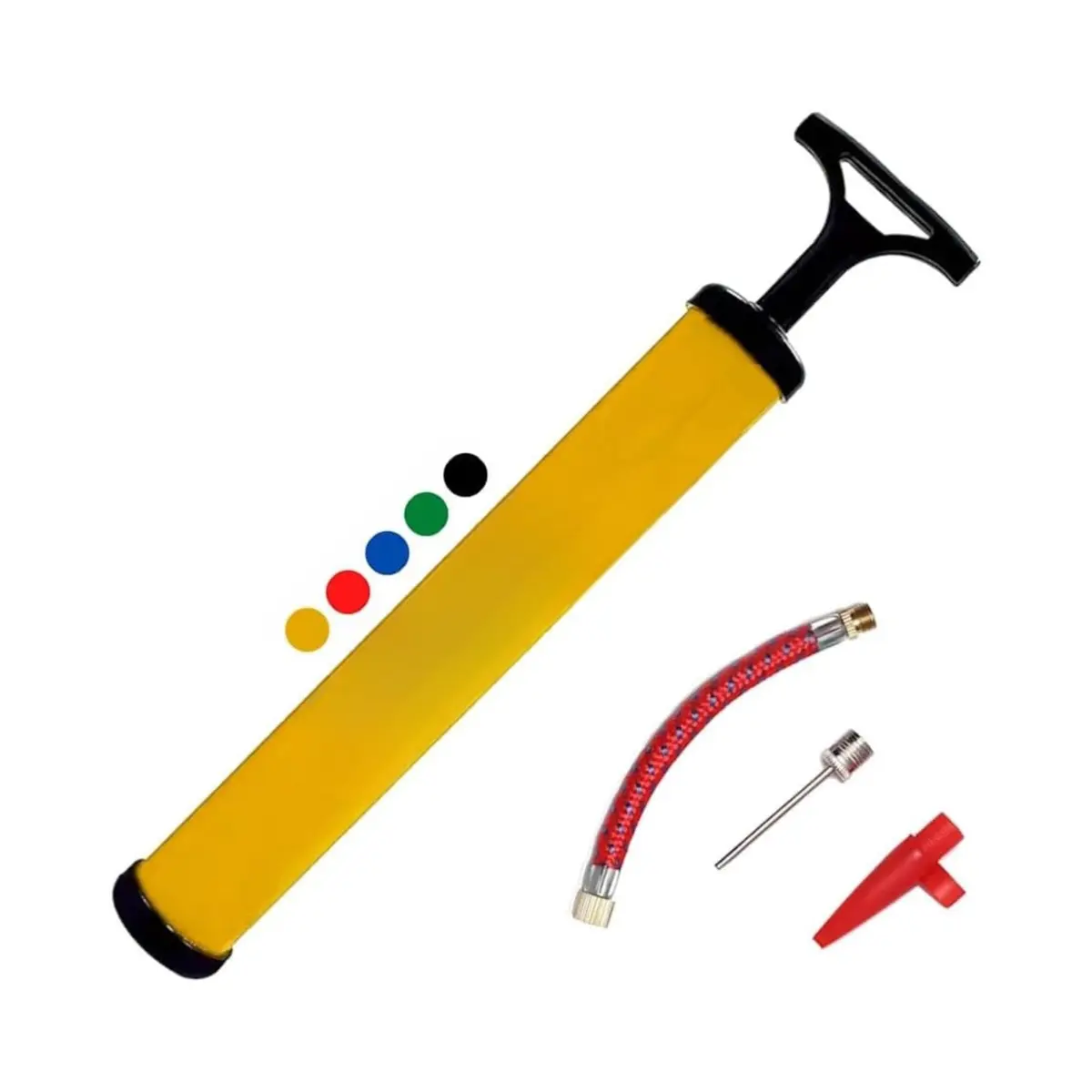 Bomba de Ar Manual Portátil – 23,5 cm – Com Mangueira e 2 Bicos – Ideal para Bolas, Brinquedos e Colchões Infláveis – Cores Sortidas - 1