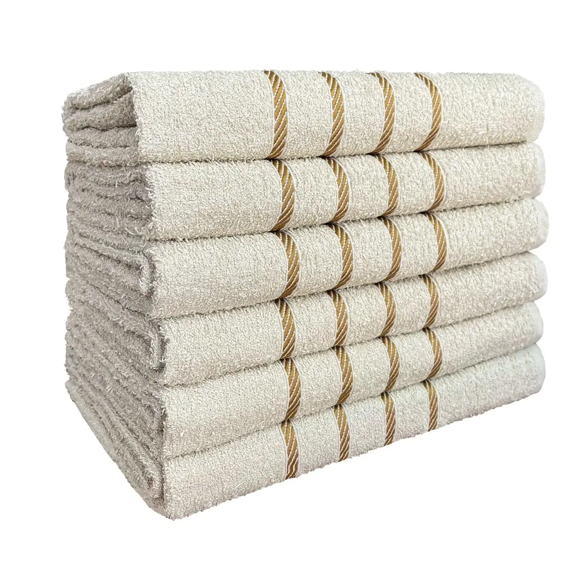 Kit 04 Toalha de Banho 100% Algodão Selecionado com Alta Absorção 70x130cm (Bege)