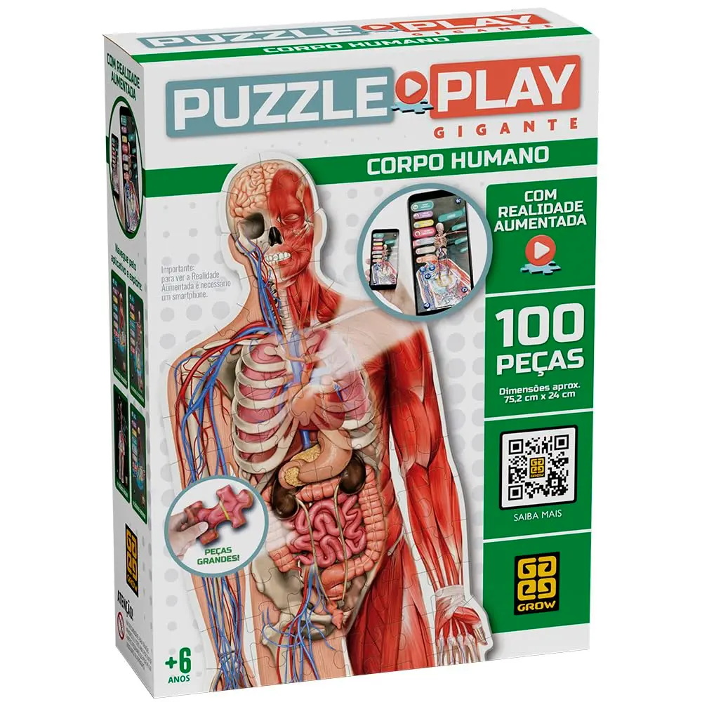 Puzzle Play Gigante Quebra-cabeça - Corpo Humano Grow Multicor