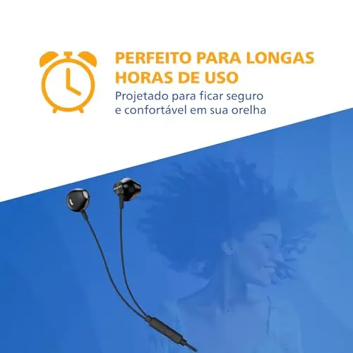 PHILIPS, Fone de Ouvido com Microfone, TAUE101BK/00, Com fio de 1,2 metros, intra-auricular, Preto thumbnail 4