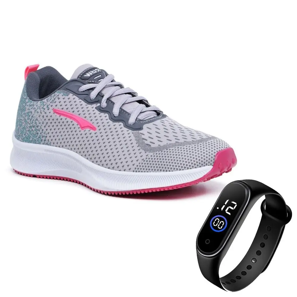 Tenis Academia Feminino Leve Macio Corrida + Relogio