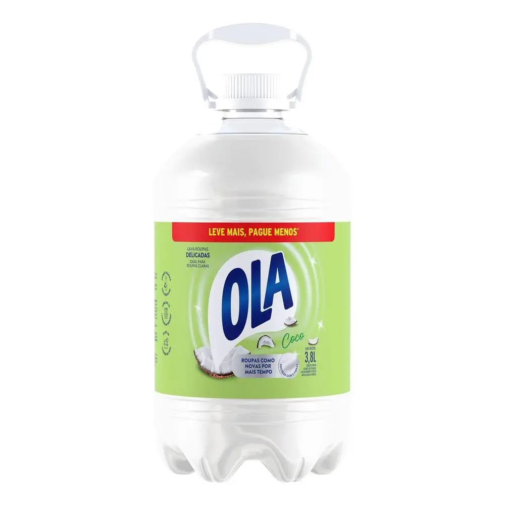 Ola Coco Sabão Líquido para Roupas Delicadas, 3,8L - 1