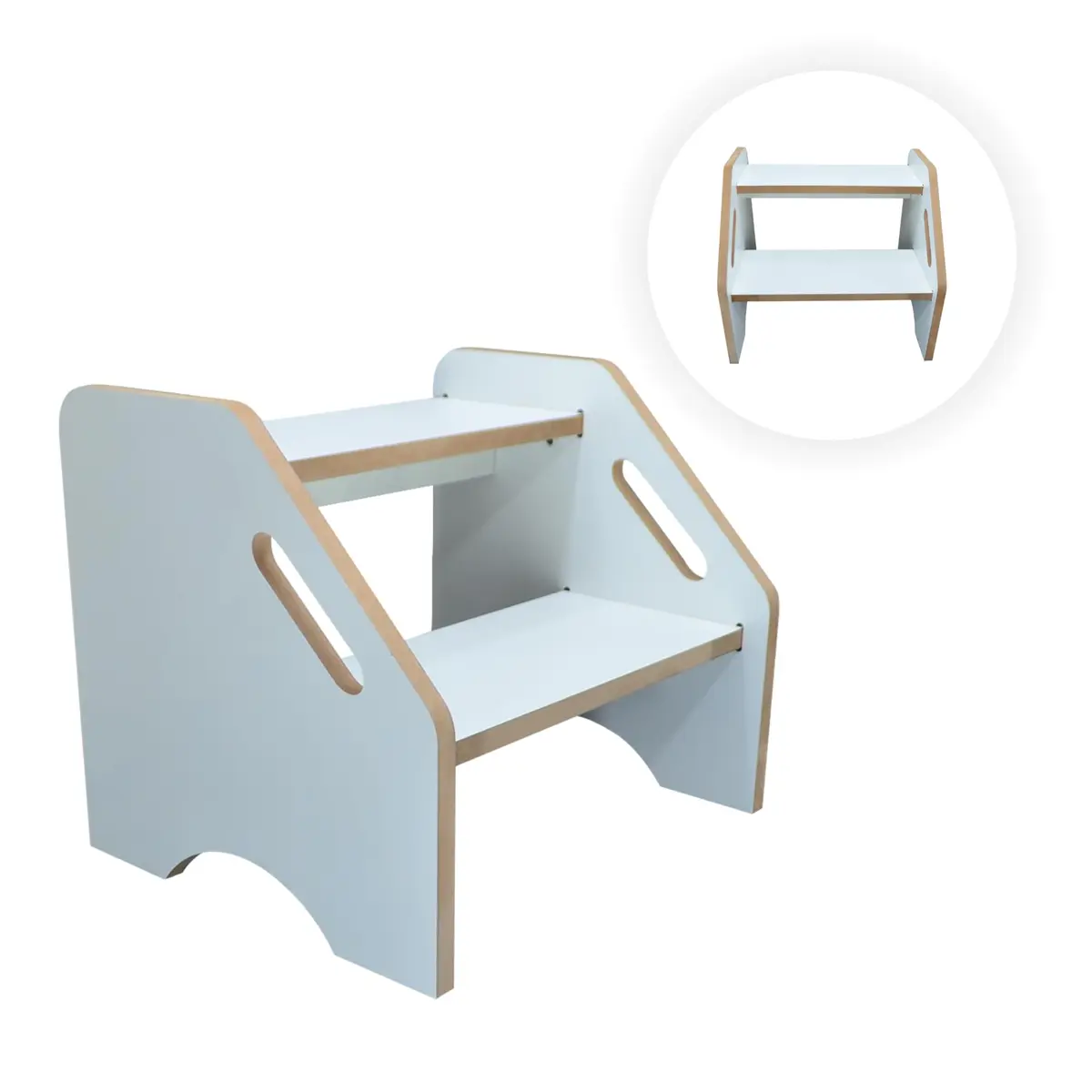 Escada Escadinha 2(dois) Degraus Maca Estetica Multiuso Banqueta Banco Mdf (Branco)