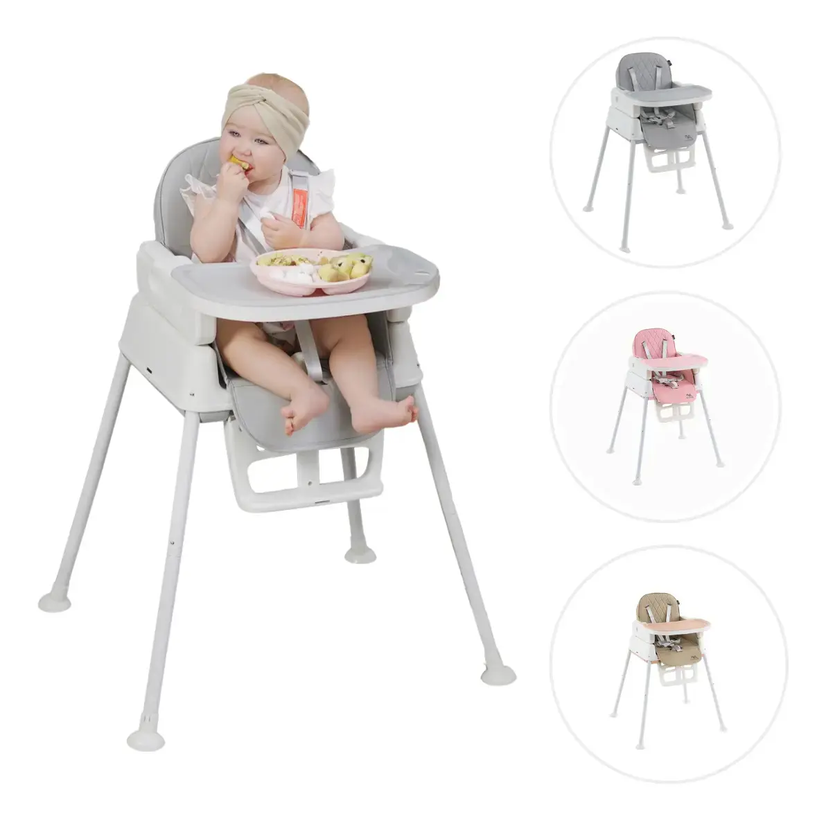 Cadeira De Alimentação Infantil 3 Em 1 Harmony Maxi Baby - Cinza thumbnail 10