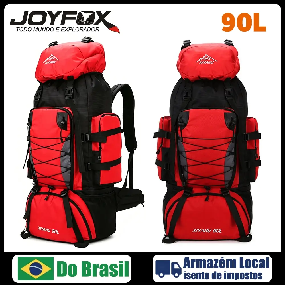 Joyfox Mochila de Montanha Impermeável Para Trilha, Camping e Viagem Mochila Cargueira 90L Grande Capacidade
