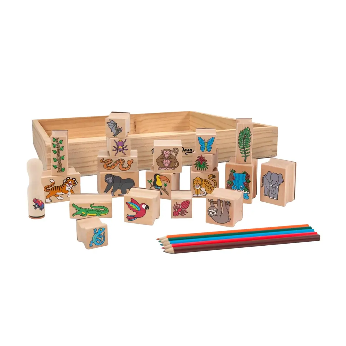 SUNNY, Melissa & Doug, Set de Colorir com Carimbos - Floresta, Acima de 3 anos