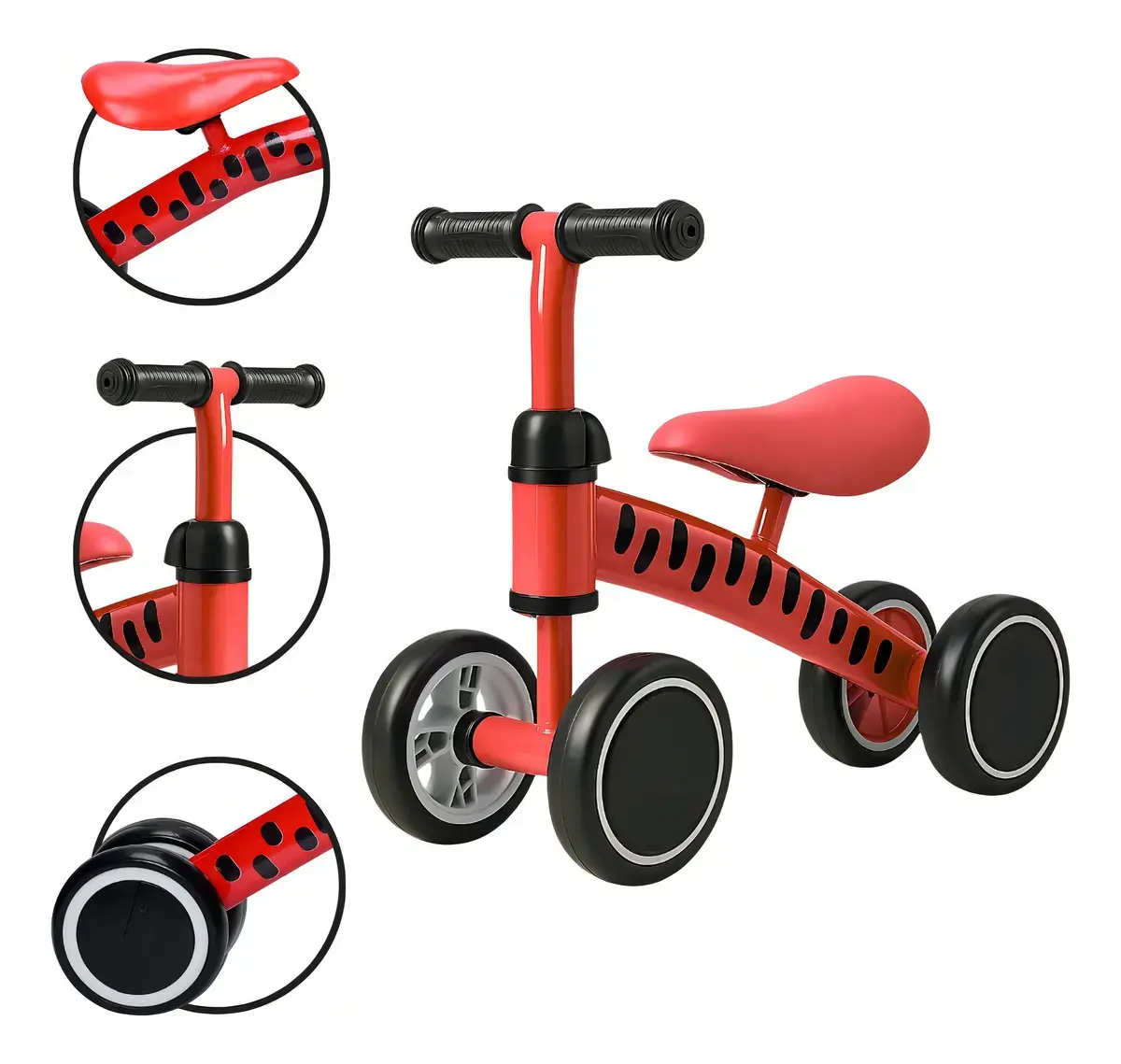 Bicicleta de Equilíbrio Brinq Kids Brinquei Vermelho para Crianças 12m+ thumbnail 3