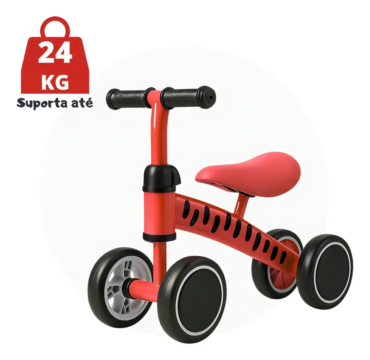 Bicicleta de Equilíbrio Brinq Kids Brinquei Vermelho para Crianças 12m+ thumbnail 4