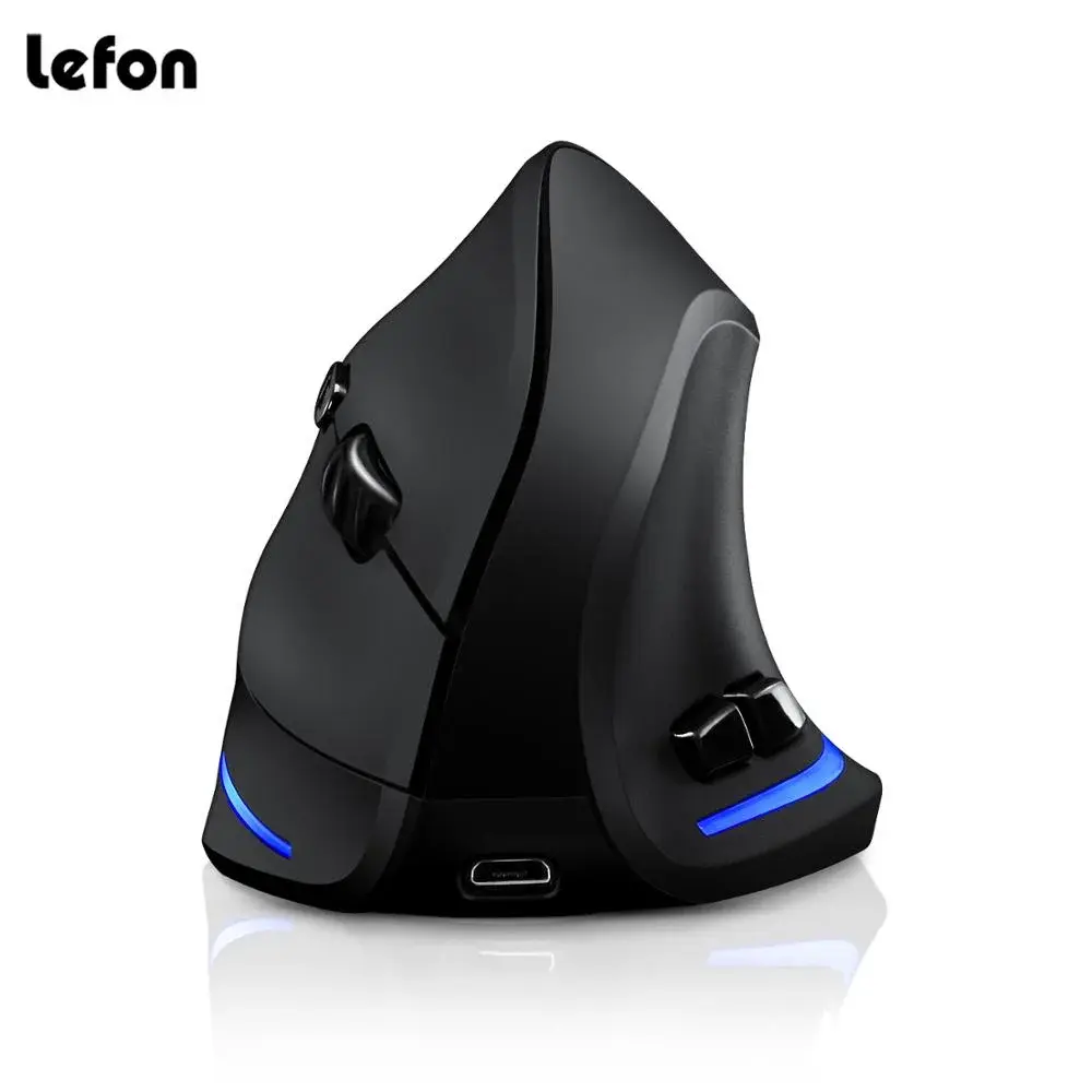 Lefon f35 mouse sem fio vertical recarregável ergonômico mouse 2400 dpi mouse óptico para jogos para computador gamer laptop pc mac ios