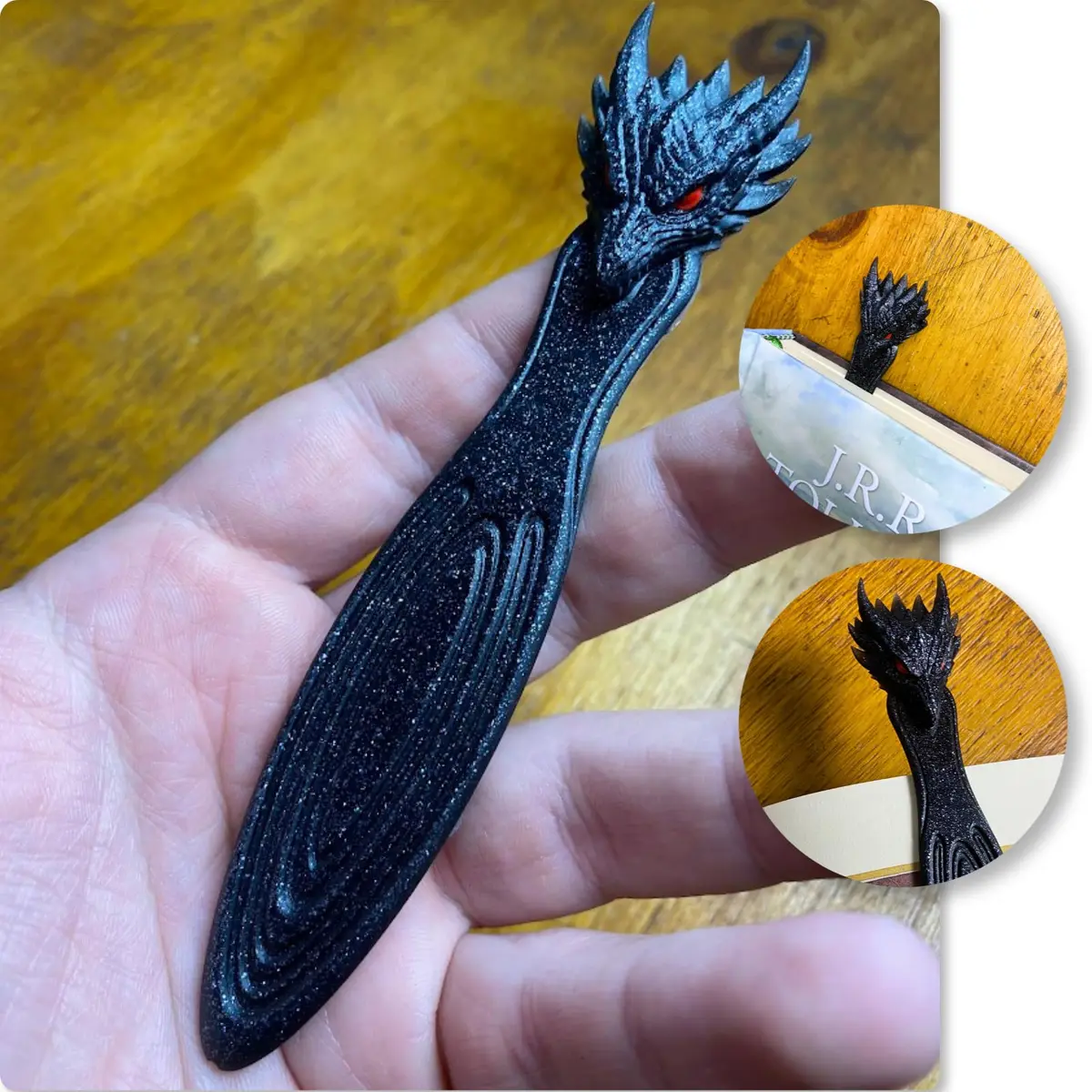 Marcador De Página Dragão - Linha Luxo 3D - Ler & Ser