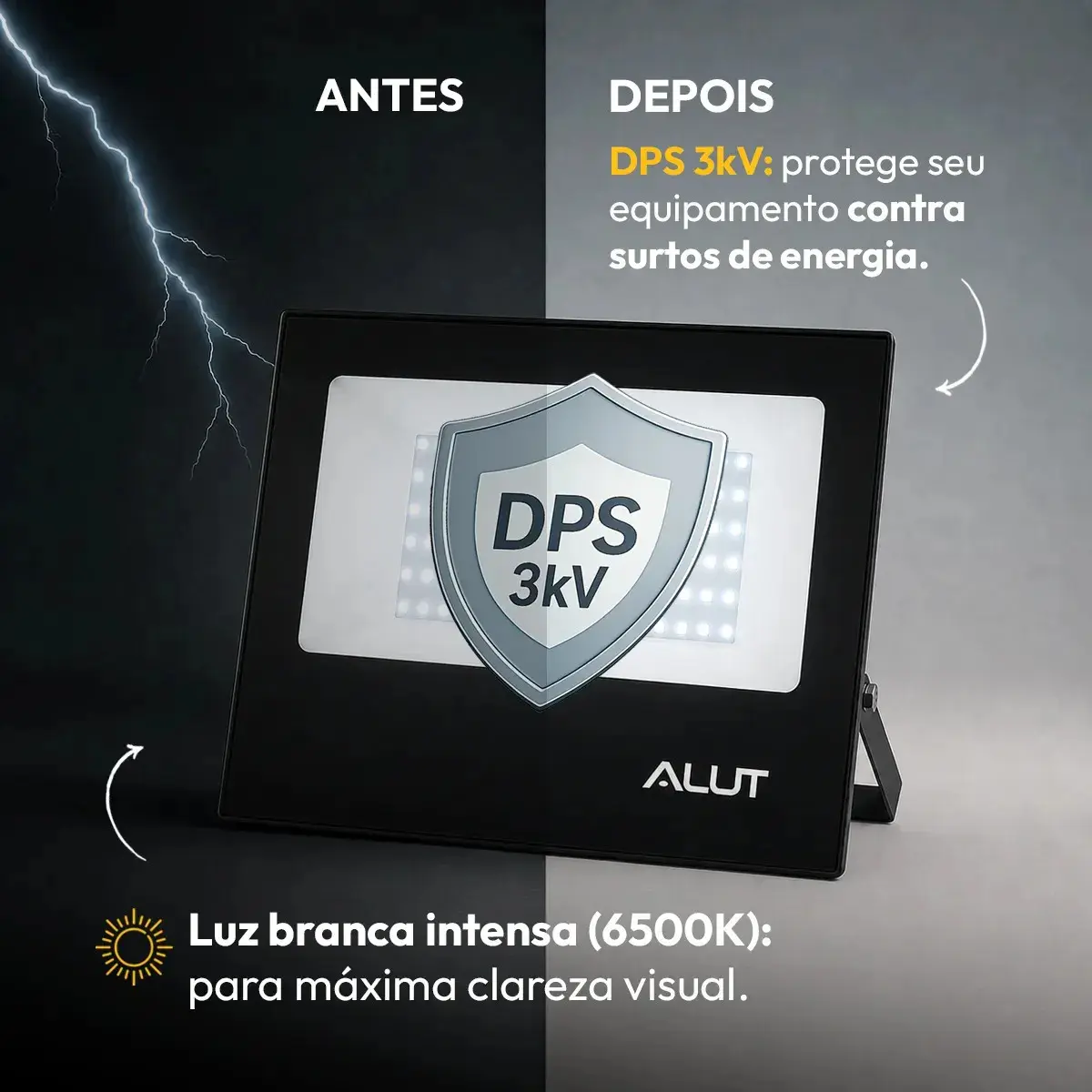 Kit 2 Refletor Led 100w 6500k Branco Frio A Prova D'água Alut Cod: Alut000701-2 Alut By Avant thumbnail 6