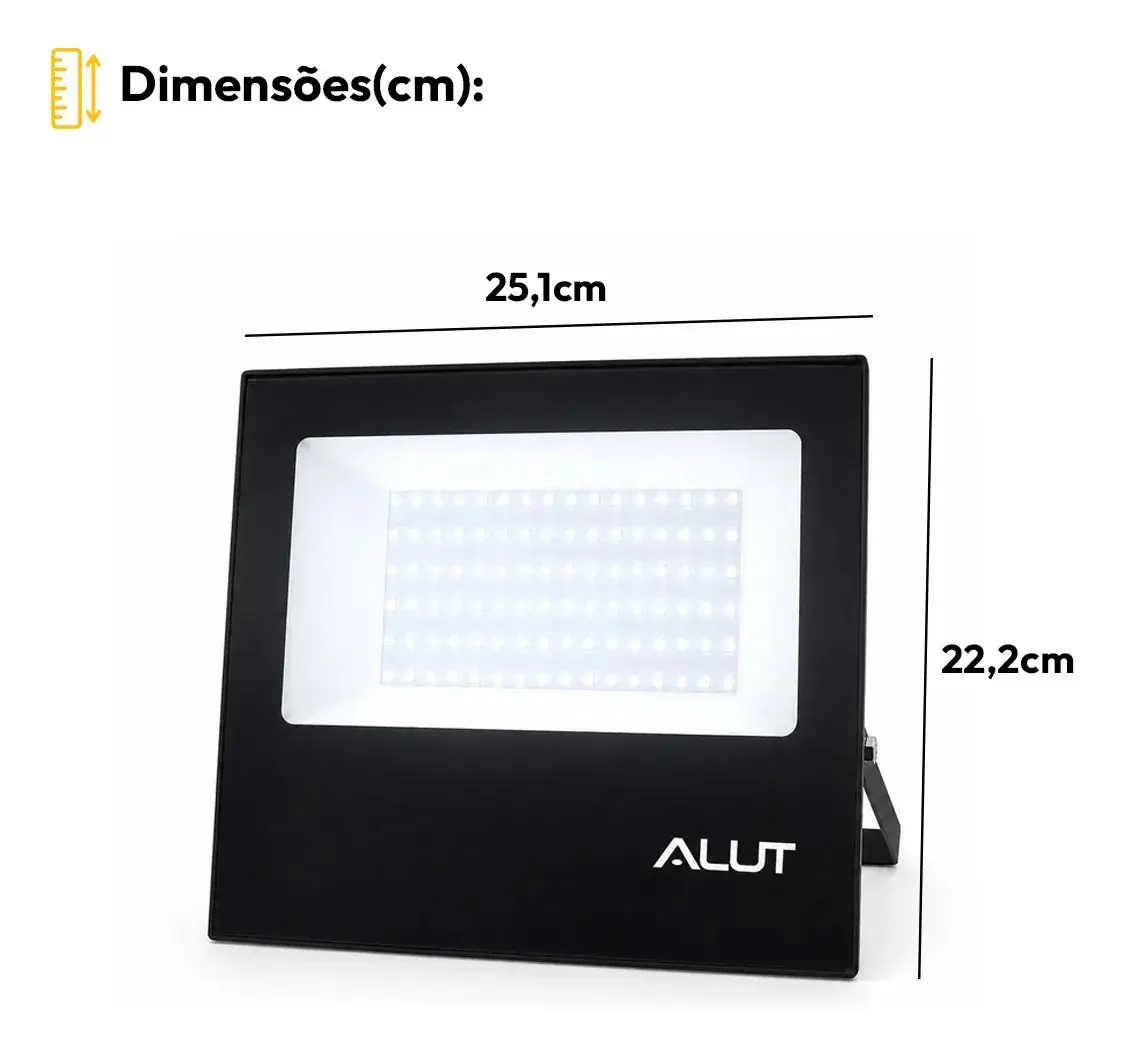 Kit 2 Refletor Led 100w 6500k Branco Frio A Prova D'água Alut Cod: Alut000701-2 Alut By Avant thumbnail 9