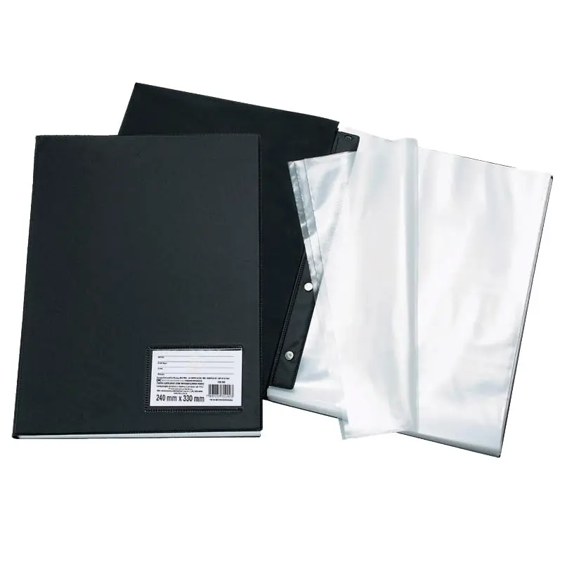 DAC - Pasta Catálogo A4 Preta com 4 Colchetes + 100 Envelopes Finos