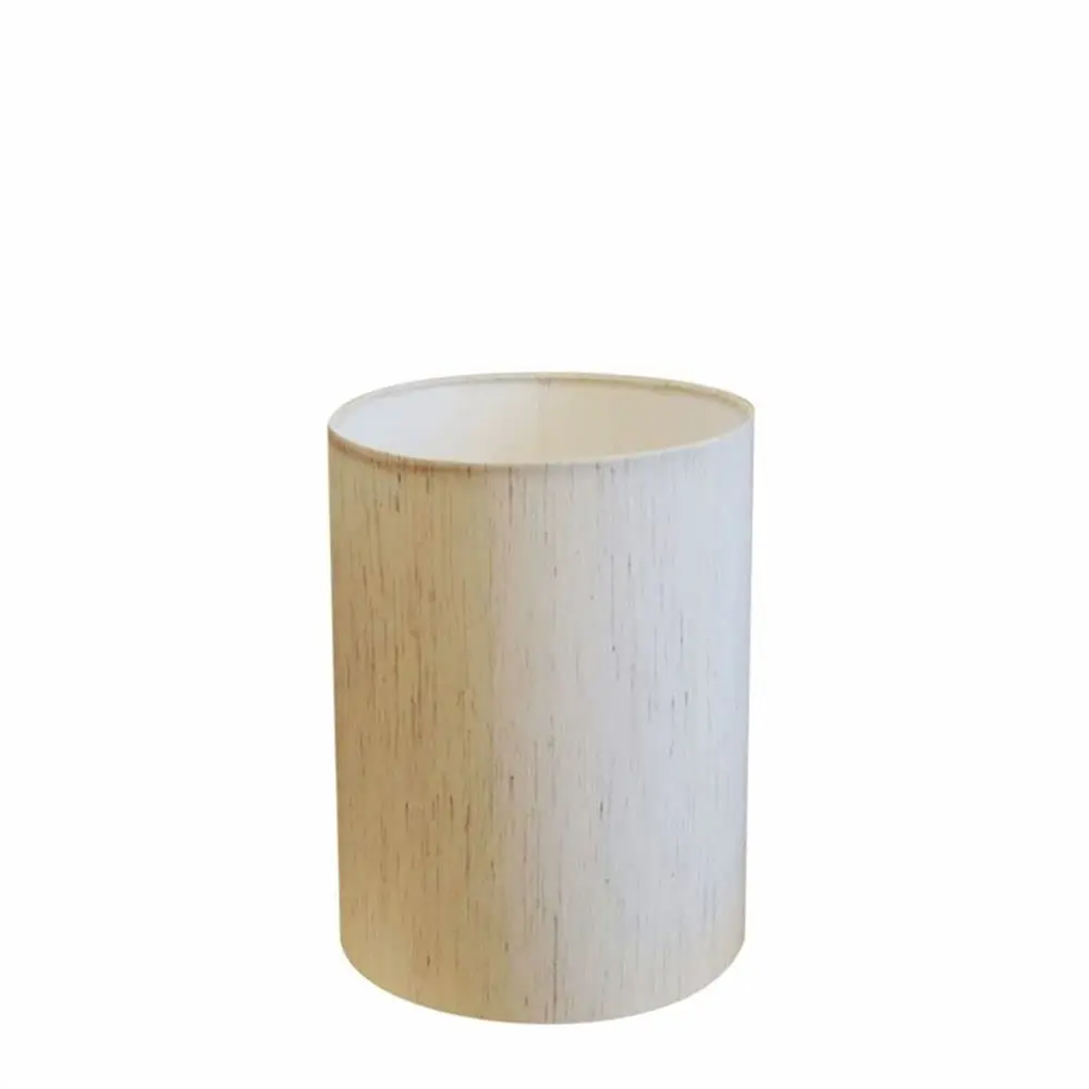 Cúpula Abajur Luminária 18x25 cm Cilíndrica, Vivare Iluminação, Cúpula TecidoCP-4012 LLA, Linho Bege, Pequeno