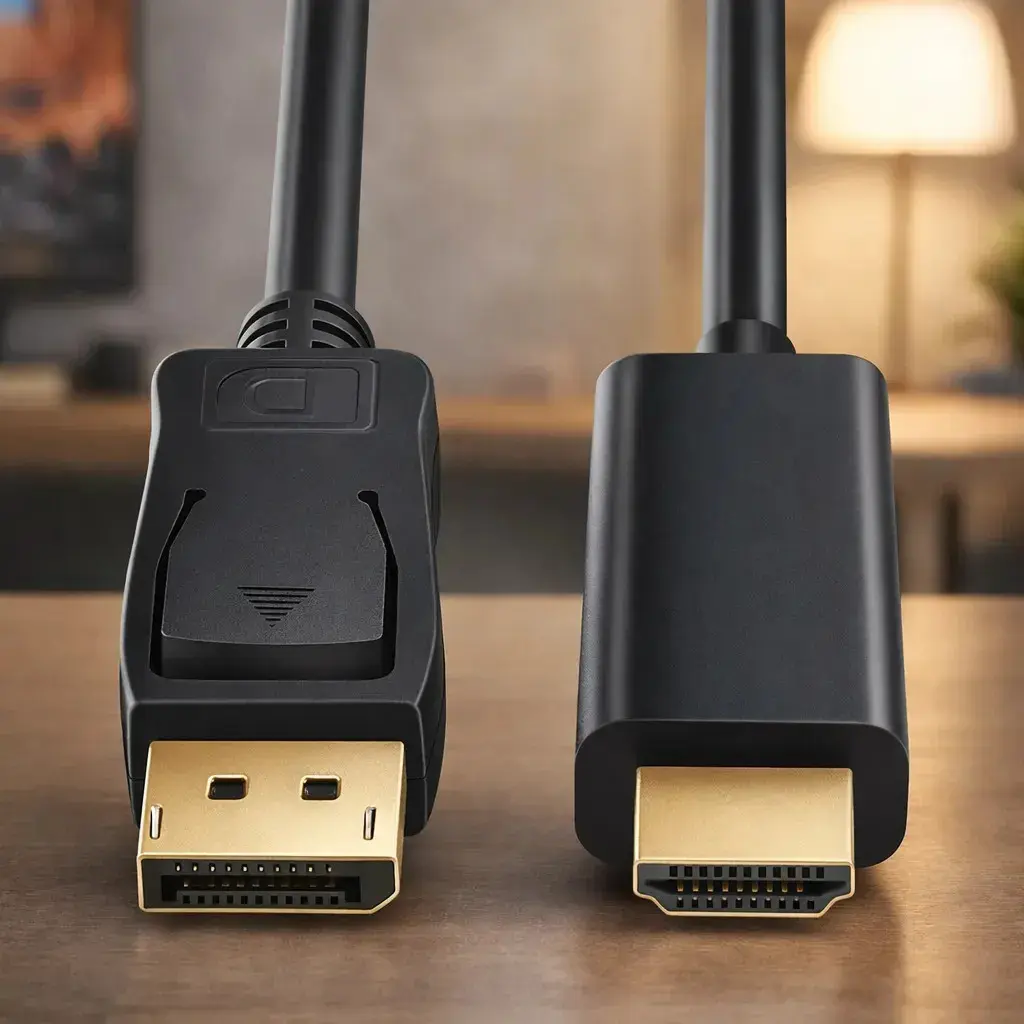 Cabo Adaptador 1.8M Displayport Macho Para Hdmi Macho 4k a 60Hz Blindado Gold Unidirecional 1.8 Metros Alta Definição Para Pc Tv Monitor Games - Yuso - 1