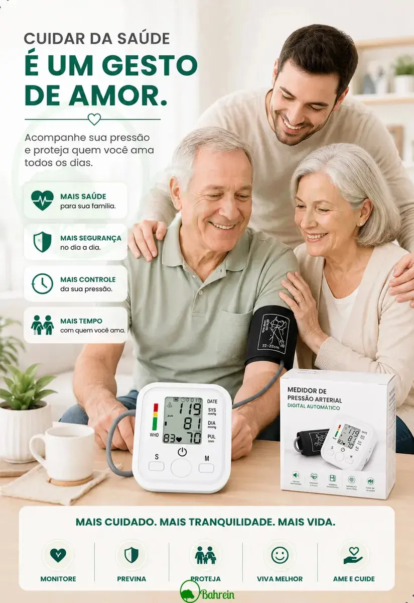 Aparelho de Pressão Digital Medidor de Pressão Arterial de Braço Automático Aparelho de Medir Pressão com Manguito Braçadeira Ajustável Monitor Cardíaco Uso Doméstico Para Adultos ou Crianças Bahrein thumbnail 2