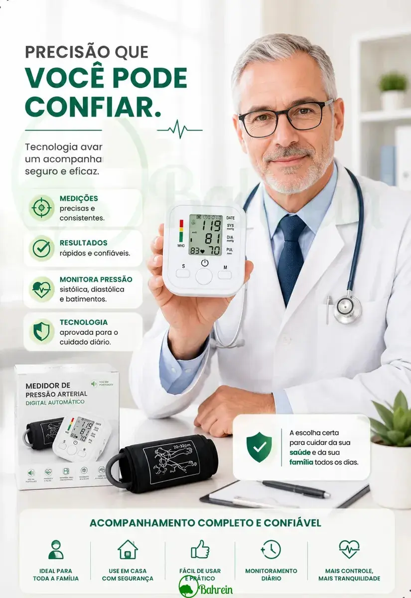 Aparelho de Pressão Digital Medidor de Pressão Arterial de Braço Automático Aparelho de Medir Pressão com Manguito Braçadeira Ajustável Monitor Cardíaco Uso Doméstico Para Adultos ou Crianças Bahrein thumbnail 5