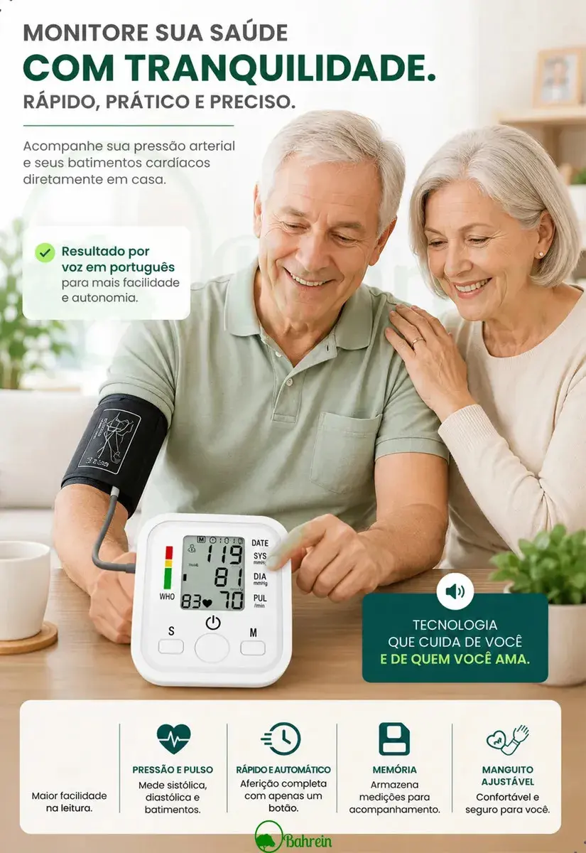 Aparelho de Pressão Digital Medidor de Pressão Arterial de Braço Automático Aparelho de Medir Pressão com Manguito Braçadeira Ajustável Monitor Cardíaco Uso Doméstico Para Adultos ou Crianças Bahrein thumbnail 6