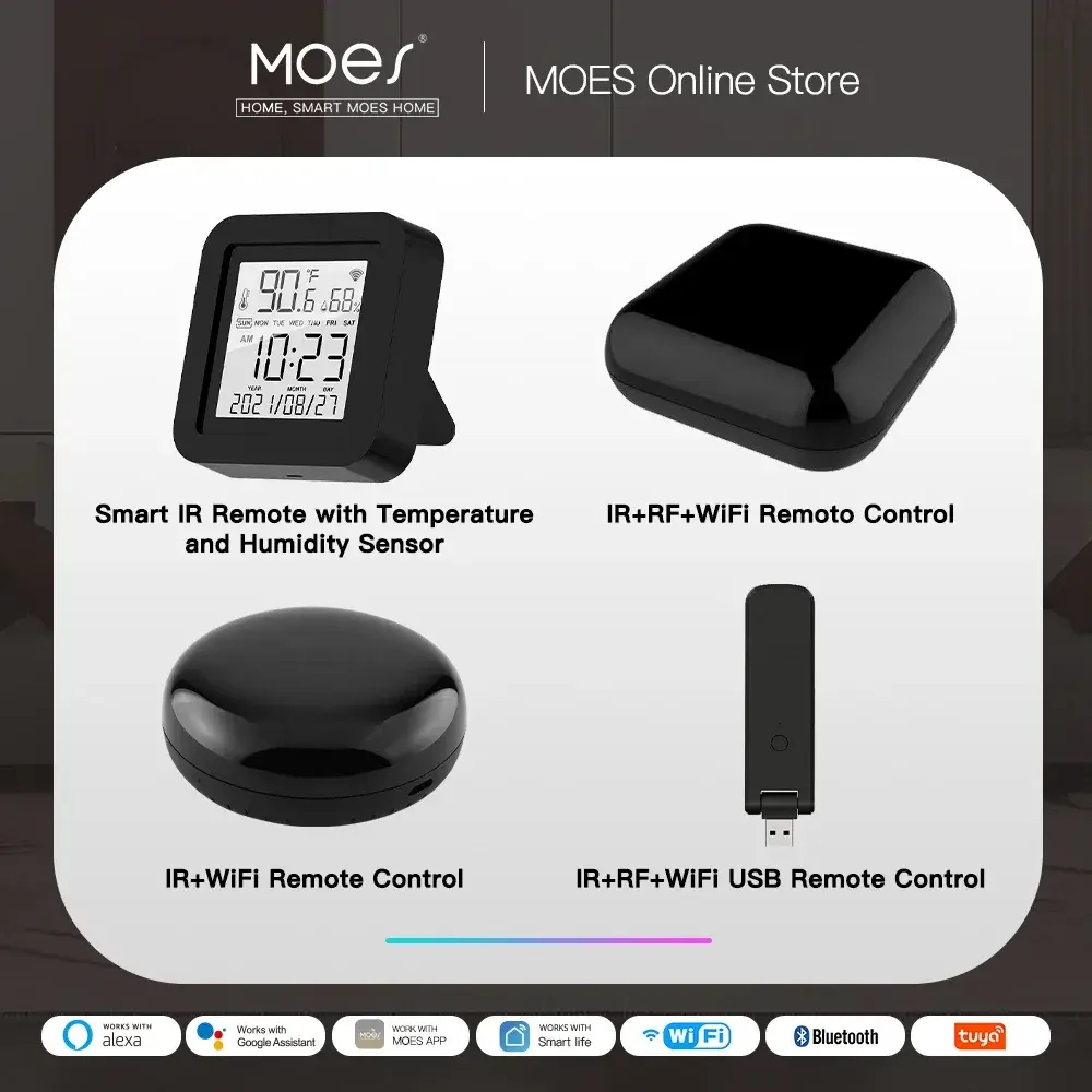 MOES Novo WiFi RF IR Controle Remoto Universal Aparelhos RF Aparelhos Tuya Smart Life App Controle de Voz via Alexa Google Home
