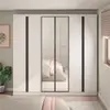Guarda-Roupa Casal Bartira Monte Rei com Espelho, 6 Portas, 6 Gavetas - 238cm de largura - Branco e Grafite - 1