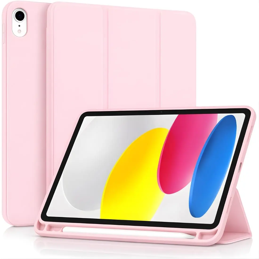 DECART Capa para iPad 9ª/8ª/7ª Geração 10,2” 2021/2020/2019 – Rosa | Case Slim Magnética, Despertar Automático, Suporte Ajustável, Porta Pencil - 1