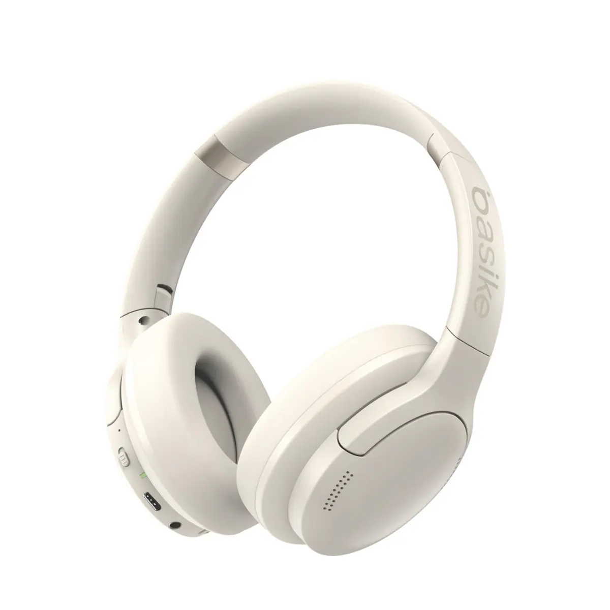 Fone de Ouvido Bluetooth, Basike Y6, ANC Cancelamento de Ruído Ativo,Branco | Headphone BT 5.4+EDR, Som Surround 3D, Headset com Microfone, Certificação Hi-Pure Audio, 30 horas reprodução