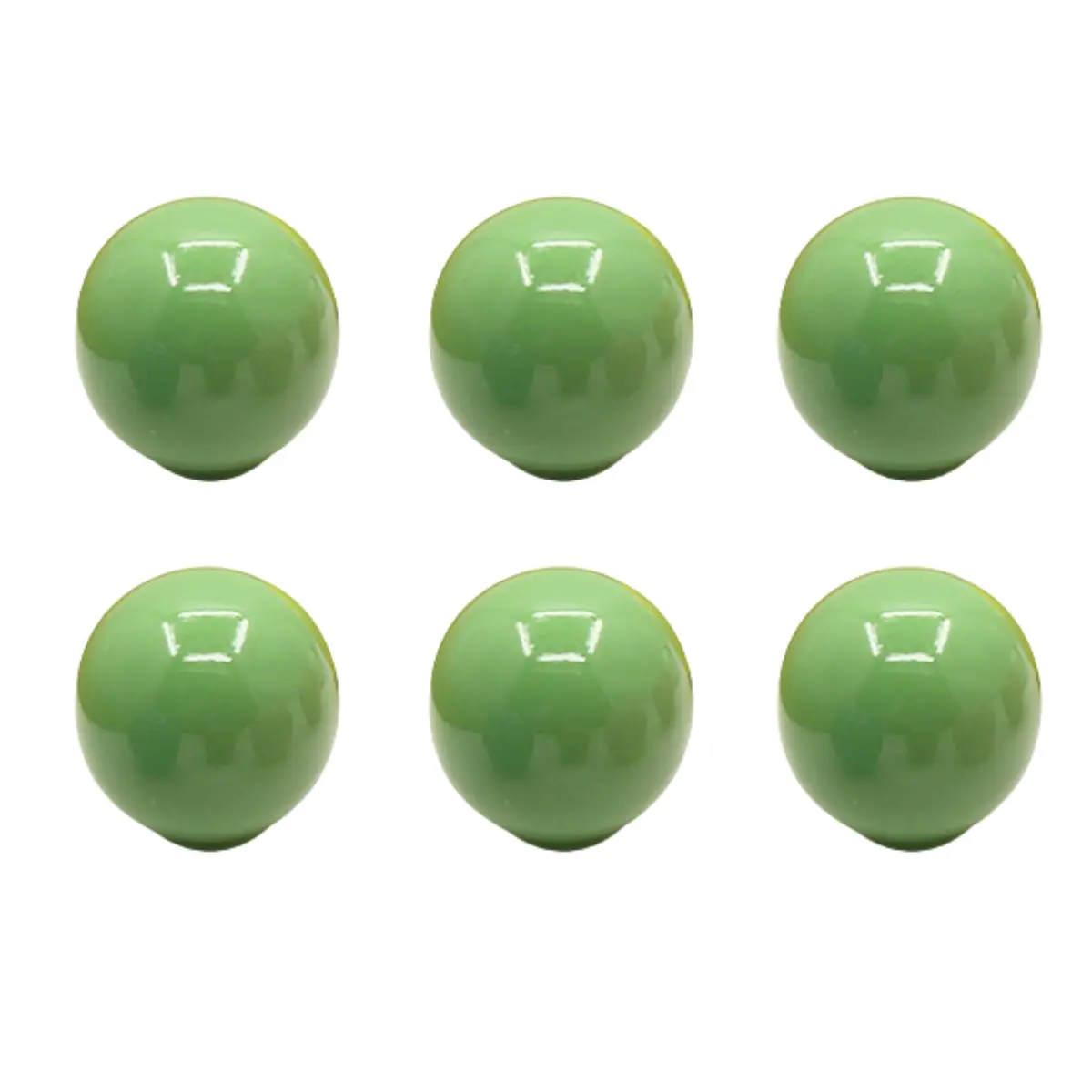 Kit com 6 Unidades de Puxadores de Cerâmica em Formato de Bolinha para Gavetas/Armários/Móveis, Estilo Criativo - Verde