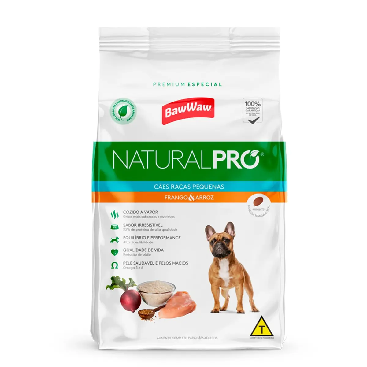 Ração Baw Waw Natural Pro para cães raças pequenas sabor Frango e Arroz - 2,5kg - 1