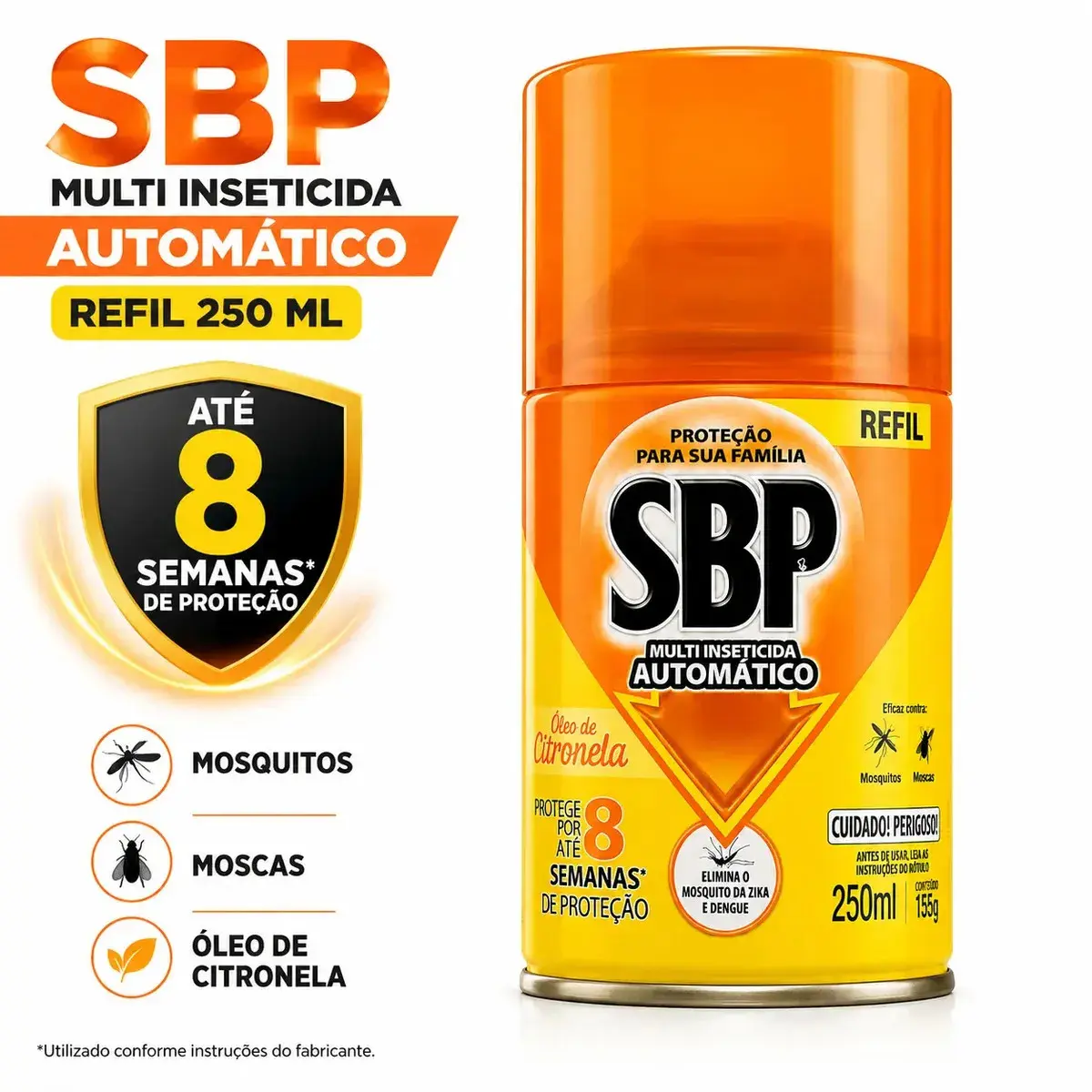 Inseticida Automático SBP Multi-Inseticida Óleo de Citronela Refil 250ml - Marca Daaz