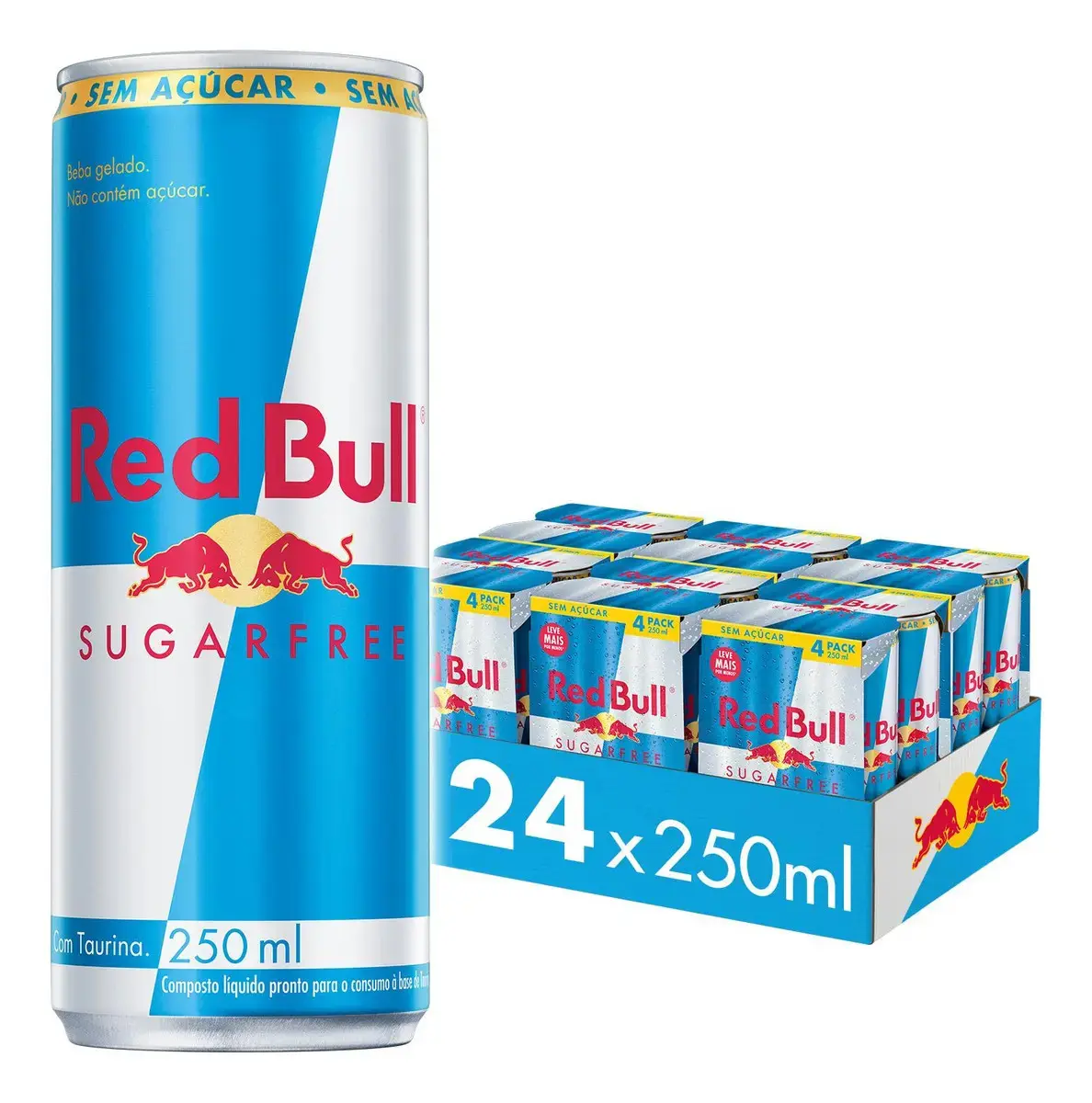 Red Bull Energético, Sugar Free, Sem Açúcar, 250ml, 24 latas - 1
