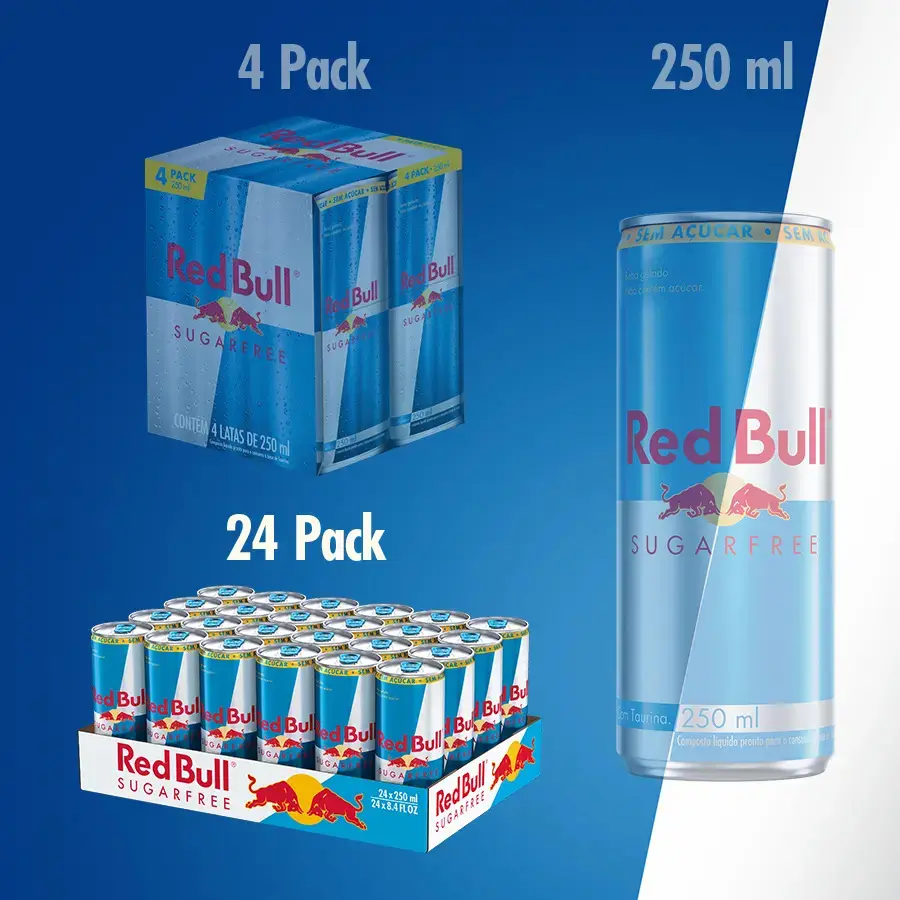 Red Bull Energético, Sugar Free, Sem Açúcar, 250ml, 24 latas thumbnail 7