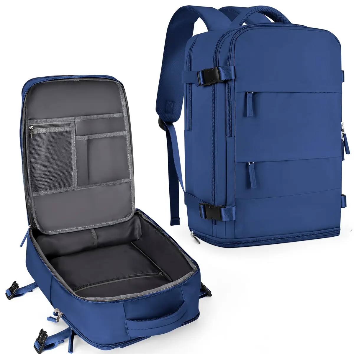 Mochila de viagem coowoz Grande, impermeável, para mulheres e homens, bagagem de mão, para esportes ao ar livre, trilhas, Azul royal, 25L, Moderno