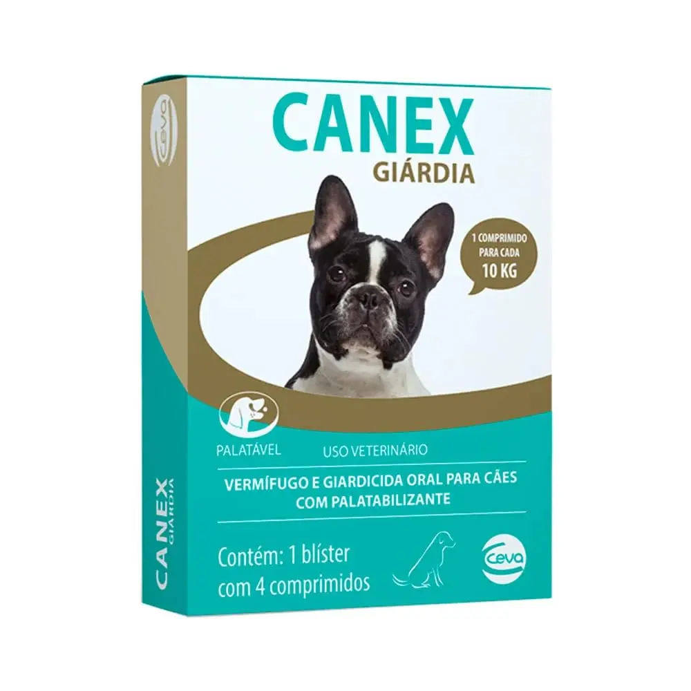 Ceva - Canex Giárdia Vermífugo para Cães - 4 Comprimidos