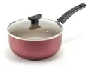 Panela Antiaderente c/ Tampa Vidro 16 Cereja/Bege - 1