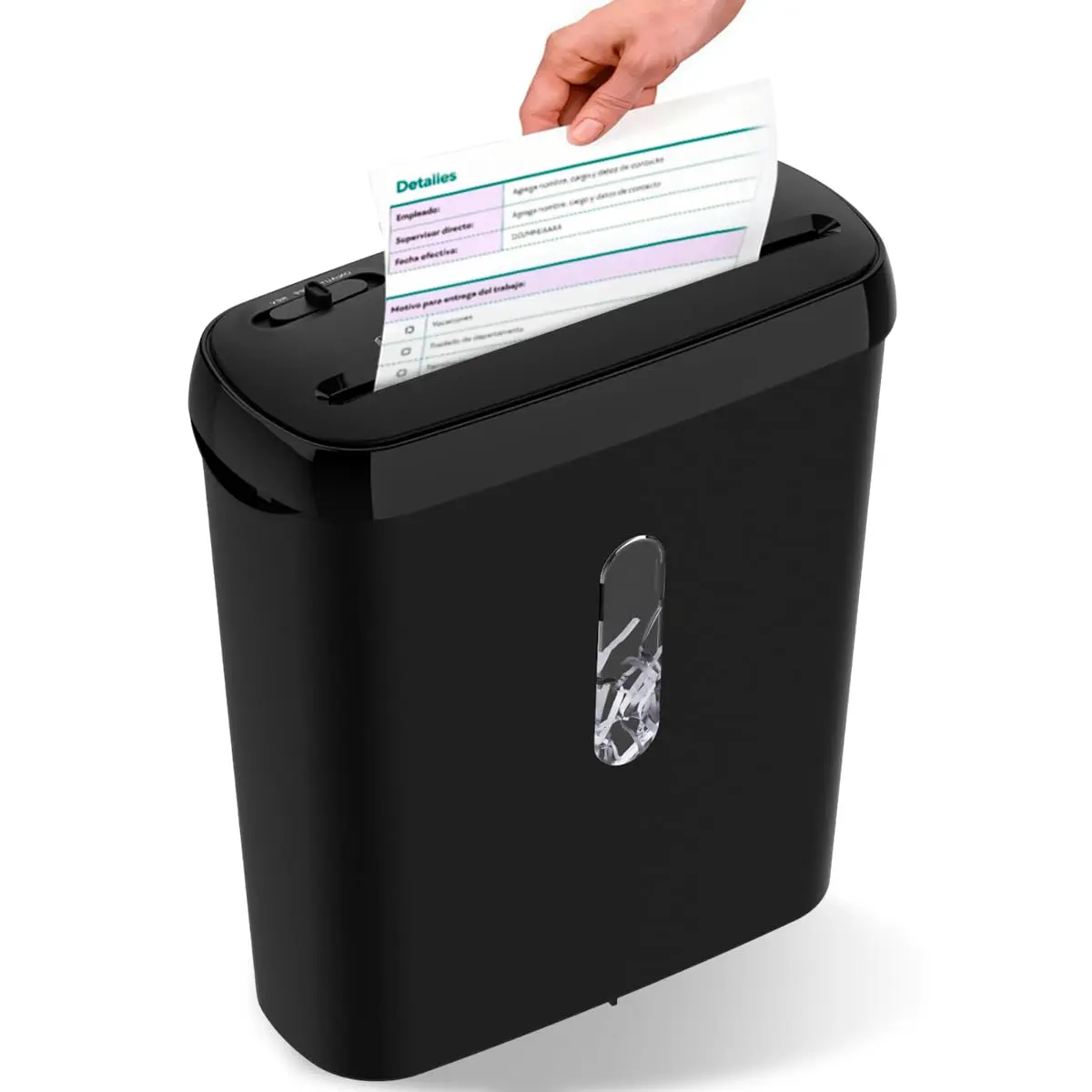 Fragmentadora de Papel Yamax 6 Folhas | Corte em Tiras 6 mm | Cesto 8 Litros | Automática | 110V ou 220V | Para Escritório e Home Office (110V) - 1
