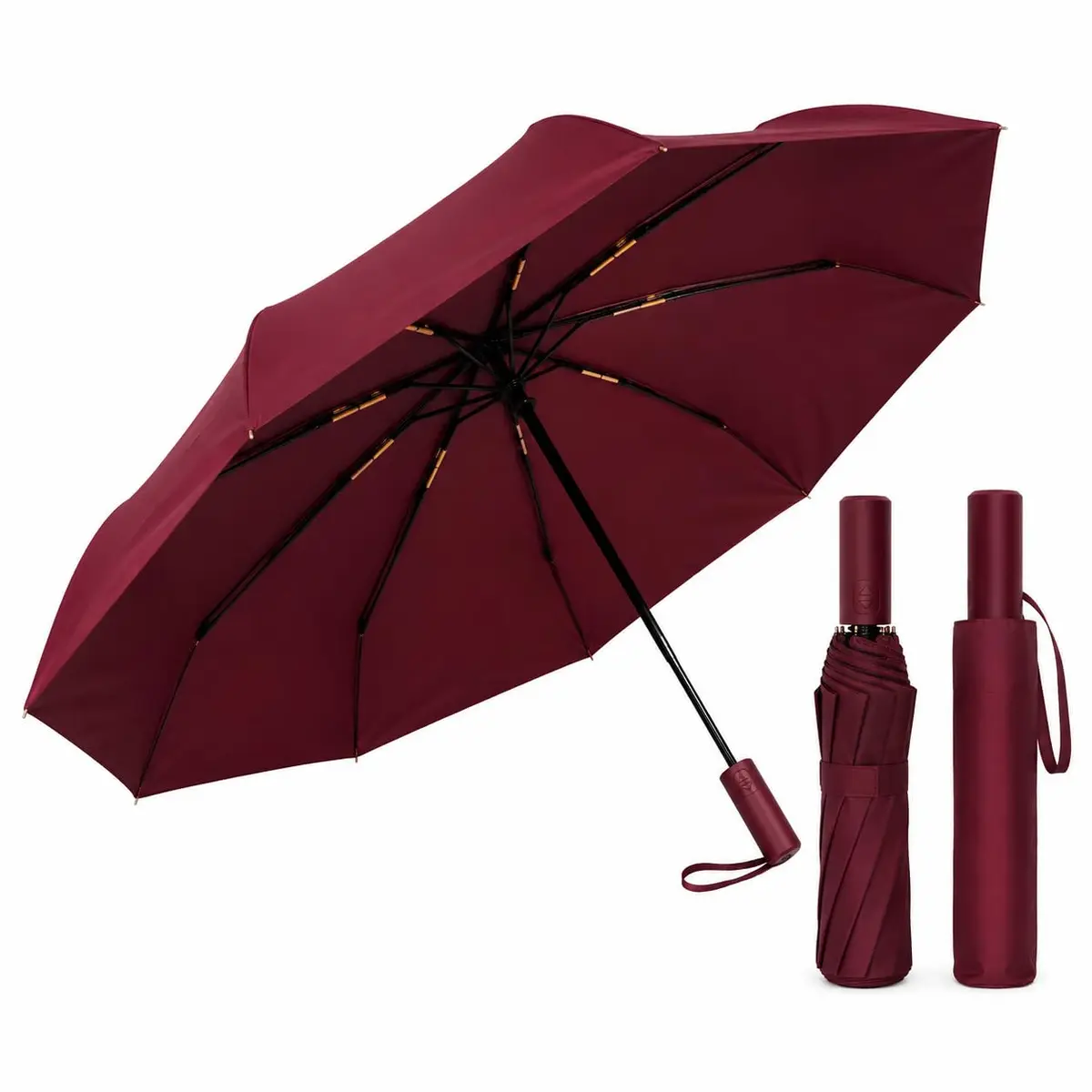 Guarda-Chuva Dobrável Automático Compacto com Proteção UV, Resistente à Chuva e Vento, Portátil para Bolsa, Mochila e Viagem
