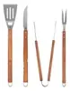 Kit Churrasco Inox com Cabo de Madeira 4 Peças - 1