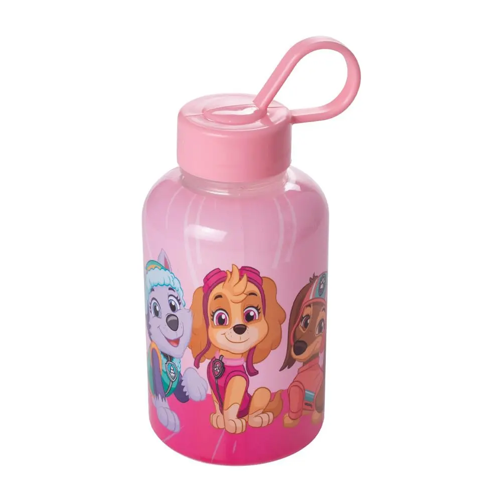 Garrafa Patrulha Canina, Plástica, 280 ml, Rosa, Plasútil