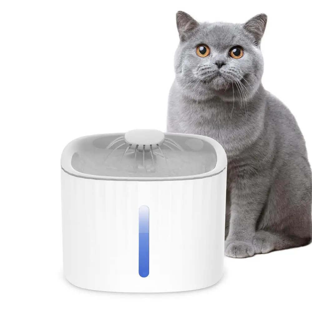 Bebedouro Automático 3L Gatos Cães Fonte Silenciosa Com Filtro Triplo, Visor LED, USB, Luz Noturna e Fluxo 360°